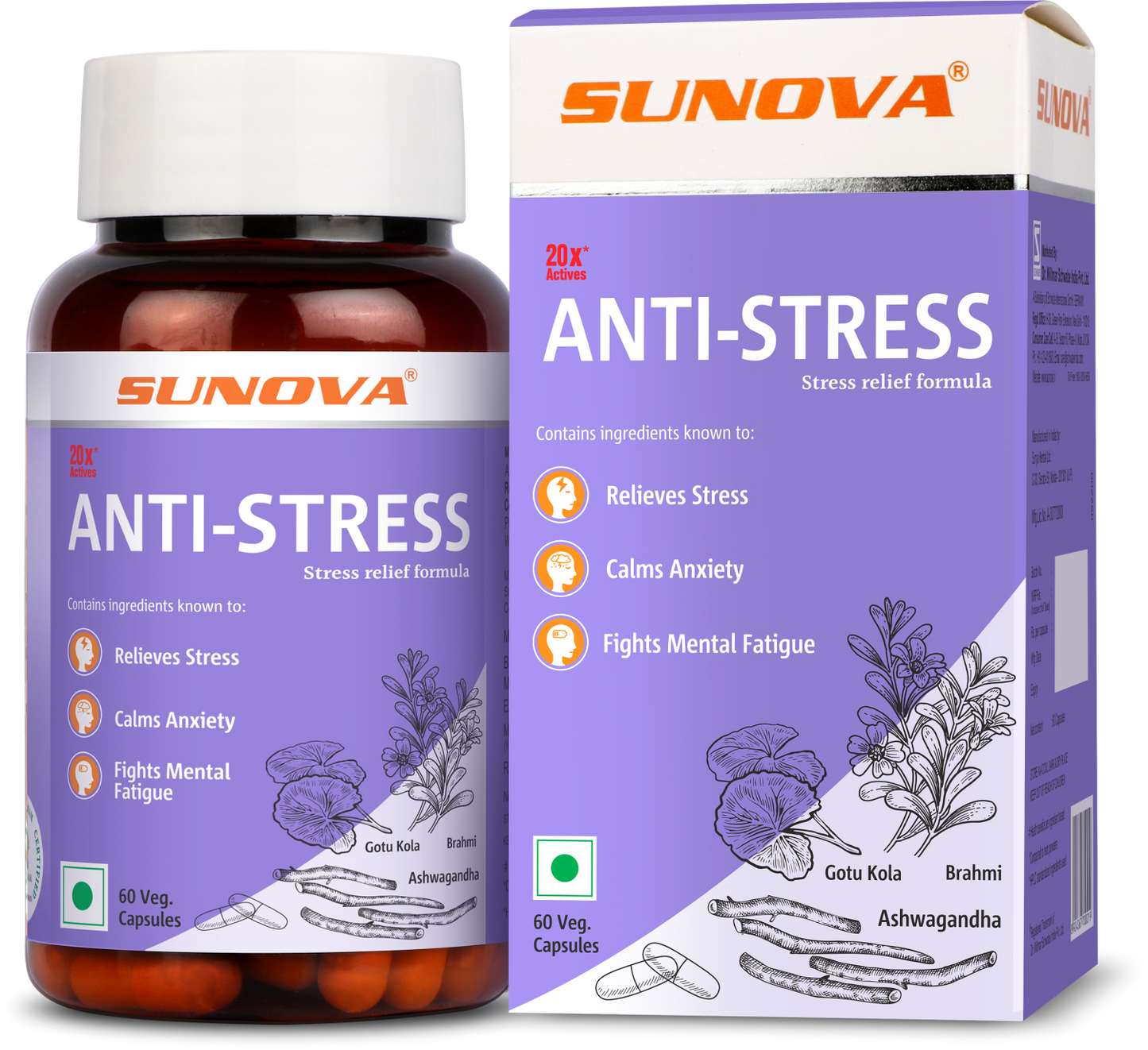Anti-Stress supplement product packaging