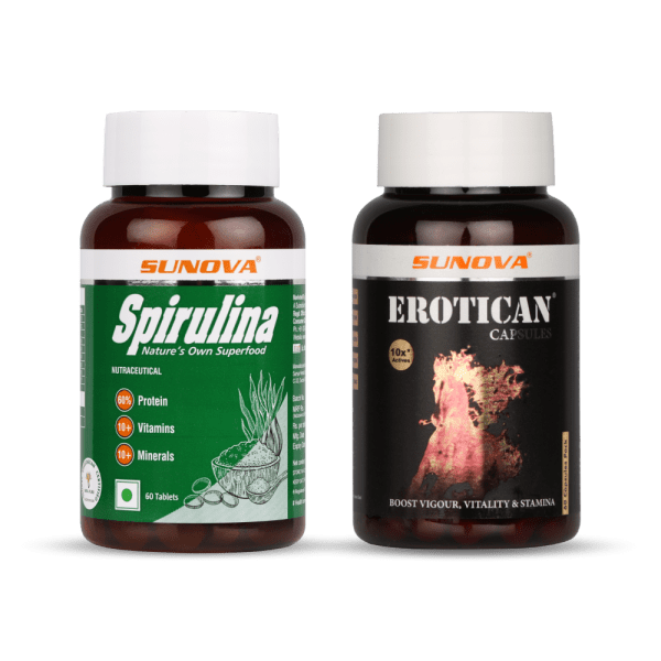 Sunova Spirulina & Erotican Capsules Combo Pack